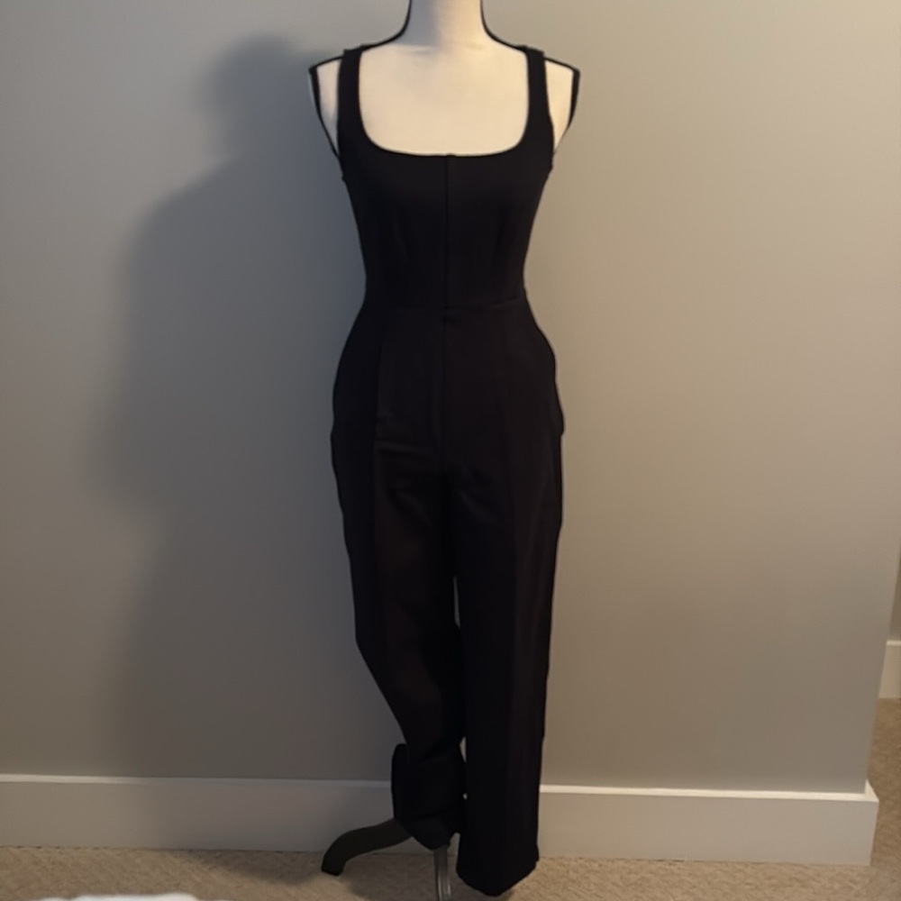 SPANX Black Ponte Corset Barrel Leg Jumpsuit XSP